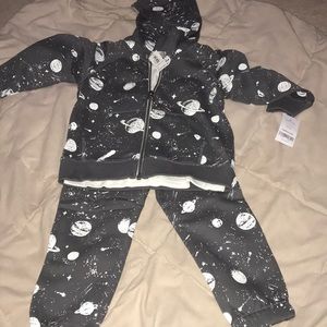 3-piece Toddler boy space sweatpants set